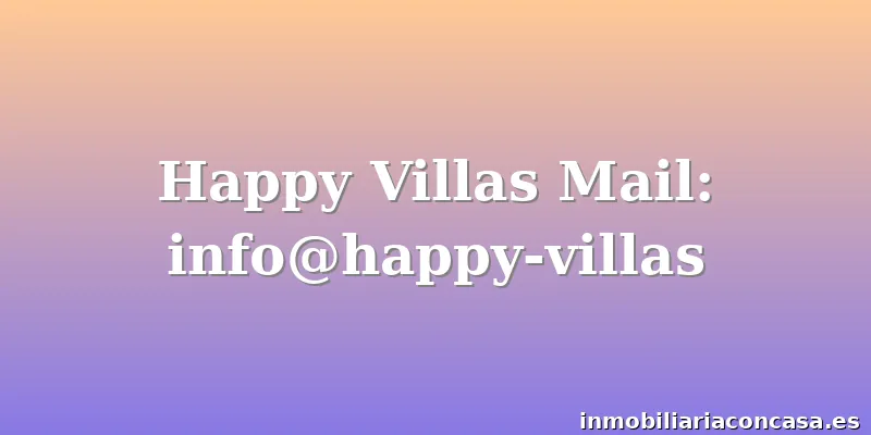 Happy Villas Mail: info@happy-villas