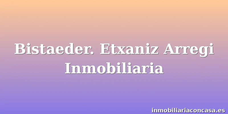 Bistaeder. Etxaniz Arregi Inmobiliaria