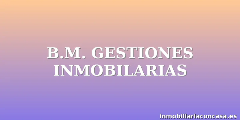 B.M. GESTIONES INMOBILARIAS