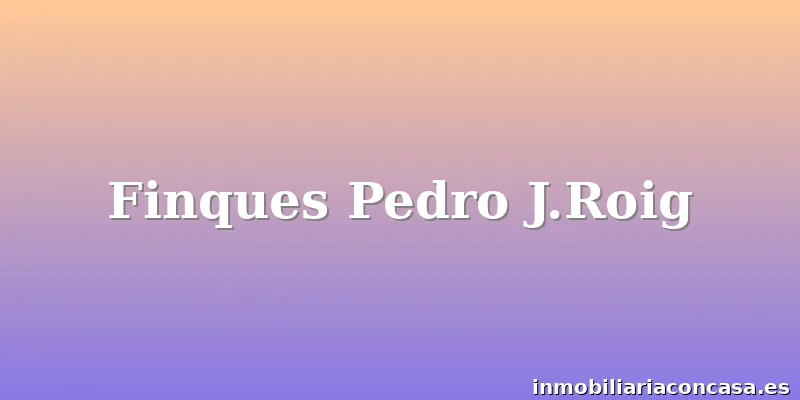 Finques Pedro J.Roig