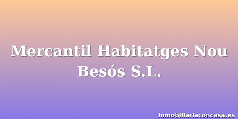 Mercantil Habitatges Nou Besós S.L.