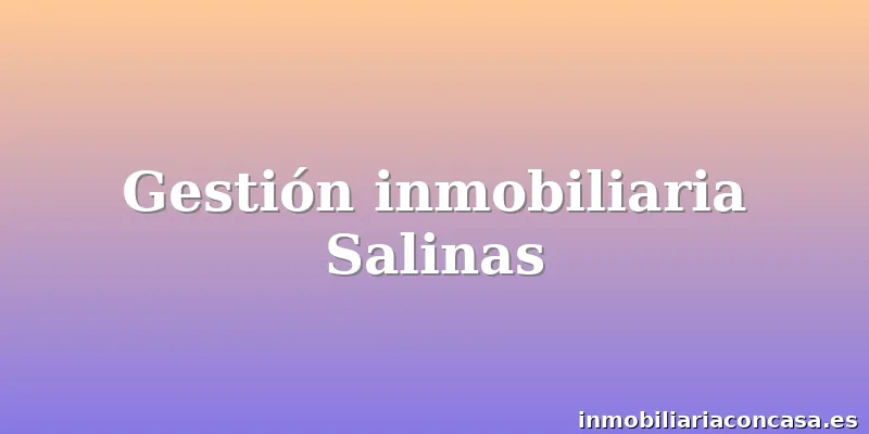 Gestión inmobiliaria Salinas