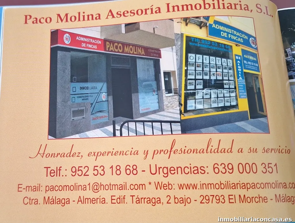 Inmobiliaria Paco Molina Administracion de fincas Molina
