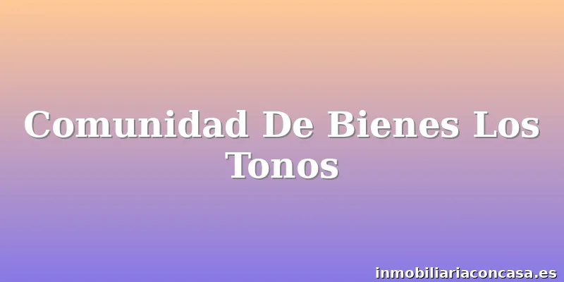 Comunidad De Bienes Los Tonos