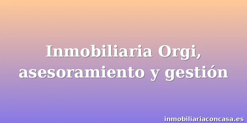 Inmobiliaria Orgi, asesoramiento y gestión
