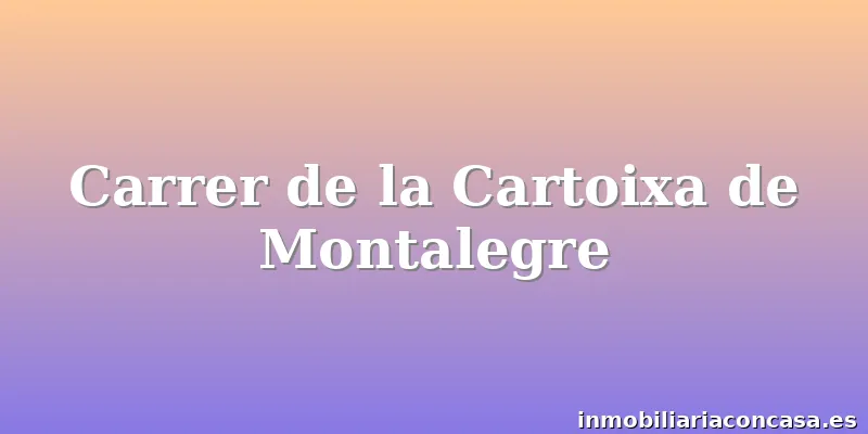 Carrer de la Cartoixa de Montalegre