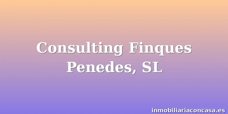 Consulting Finques Penedes, SL